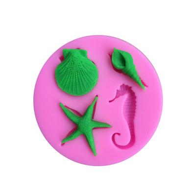 Ocean Wind Shell Sea Star Hippo Model Diy Chocolate Mold Fondant Silicone Glue Clay Mold