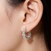 New Fashion Hollow Flower Zircon Diamond Ear Buckle Simple Personality Versatile Earrings Niche Commuter Temperament Earrings