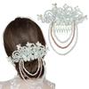TEMPERIA (1pc) Hair Accessories For Women's & Girls - Stylish Artificial Flowers & Crystal Pearls Bun Juda Bridal Brooch for Hairstyle & Decoration