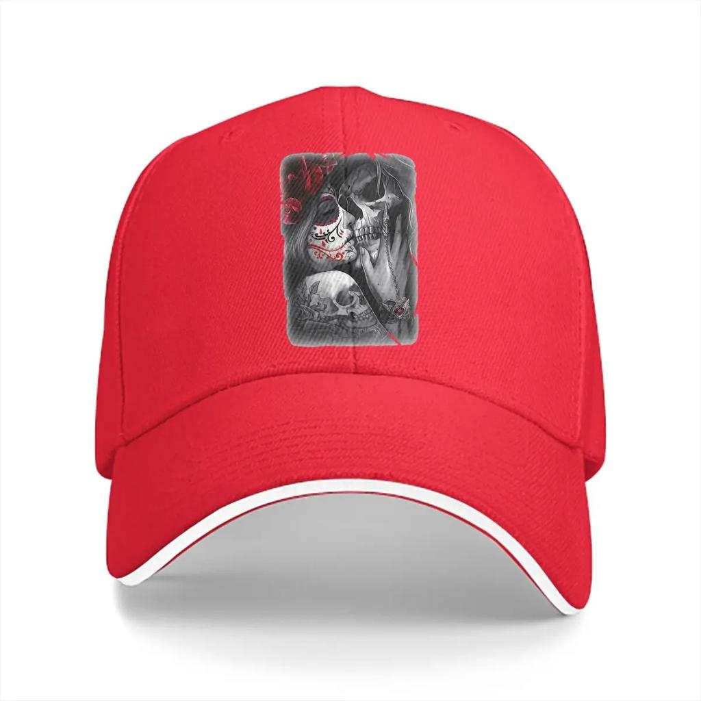 Washed Unisexs Baseball Cap Saint of The Death Trucker Snapback Caps Dad Hat Mexican Skull Santa Muerte Golf Hats