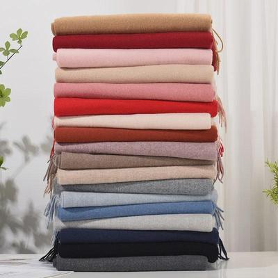 Unisex Solid Color Imitation Cashmere Scarf - Autumn/Winter Korean Style Tasselled Shawl