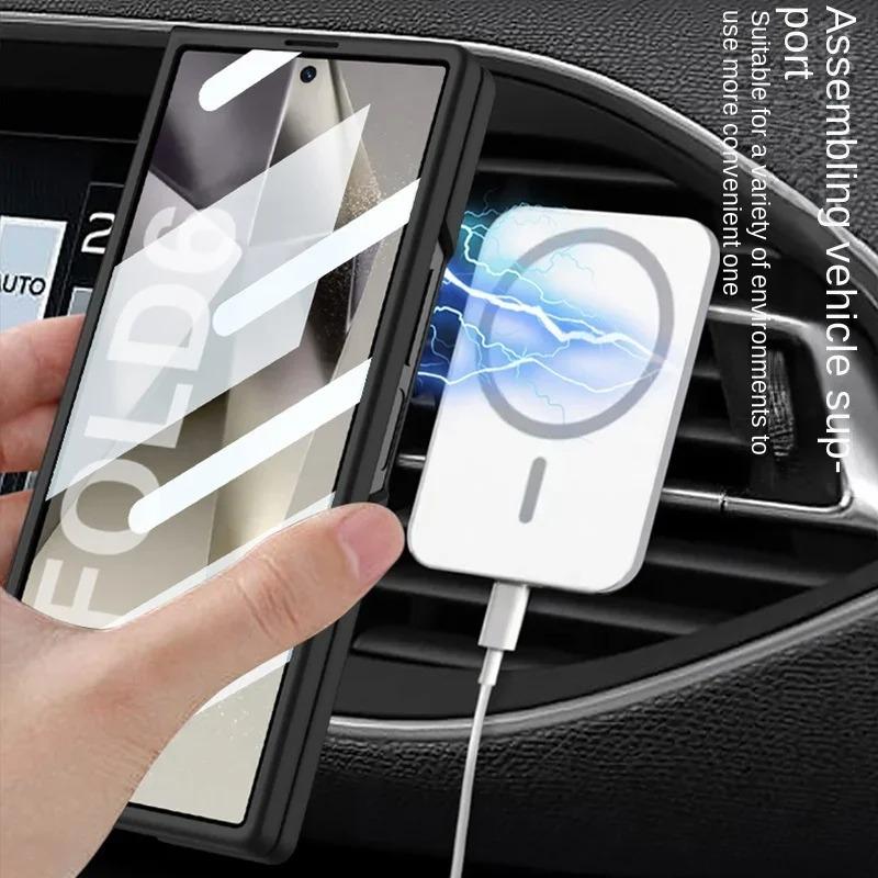 Μαγνητική Ασύρματη Φόρτιση Θήκη Τηλεφώνου για Samsung Galaxy Z Fold 6 5 4 3 Fold6 Fold5 Fold4 Fold3 5G Σκληρό Κέλυφος Προστατευτικό Κάλυμμα