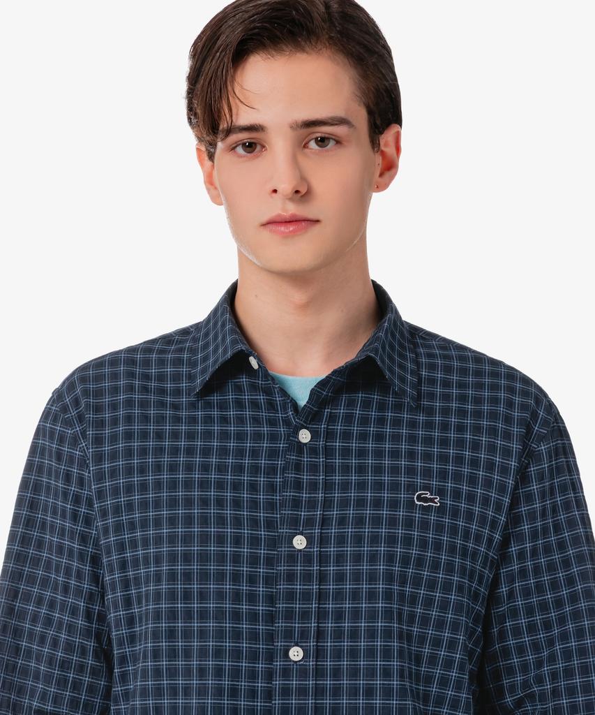 LACOSTE Men'S Check Seersucker Shirt Ch507E-56G Hde