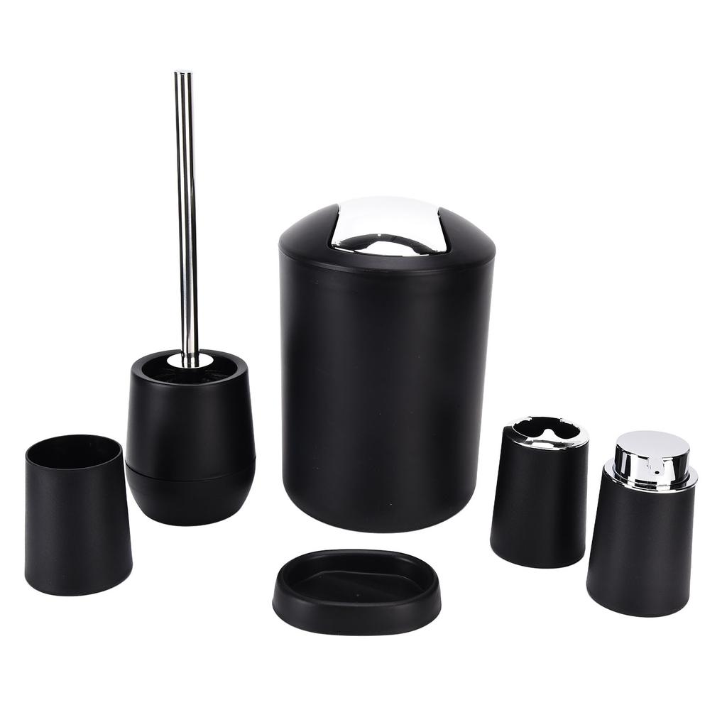 6Pcs Set Bathroom Accessories Set Electroplating Toothbrush Holder Trash Can Kit for Home
