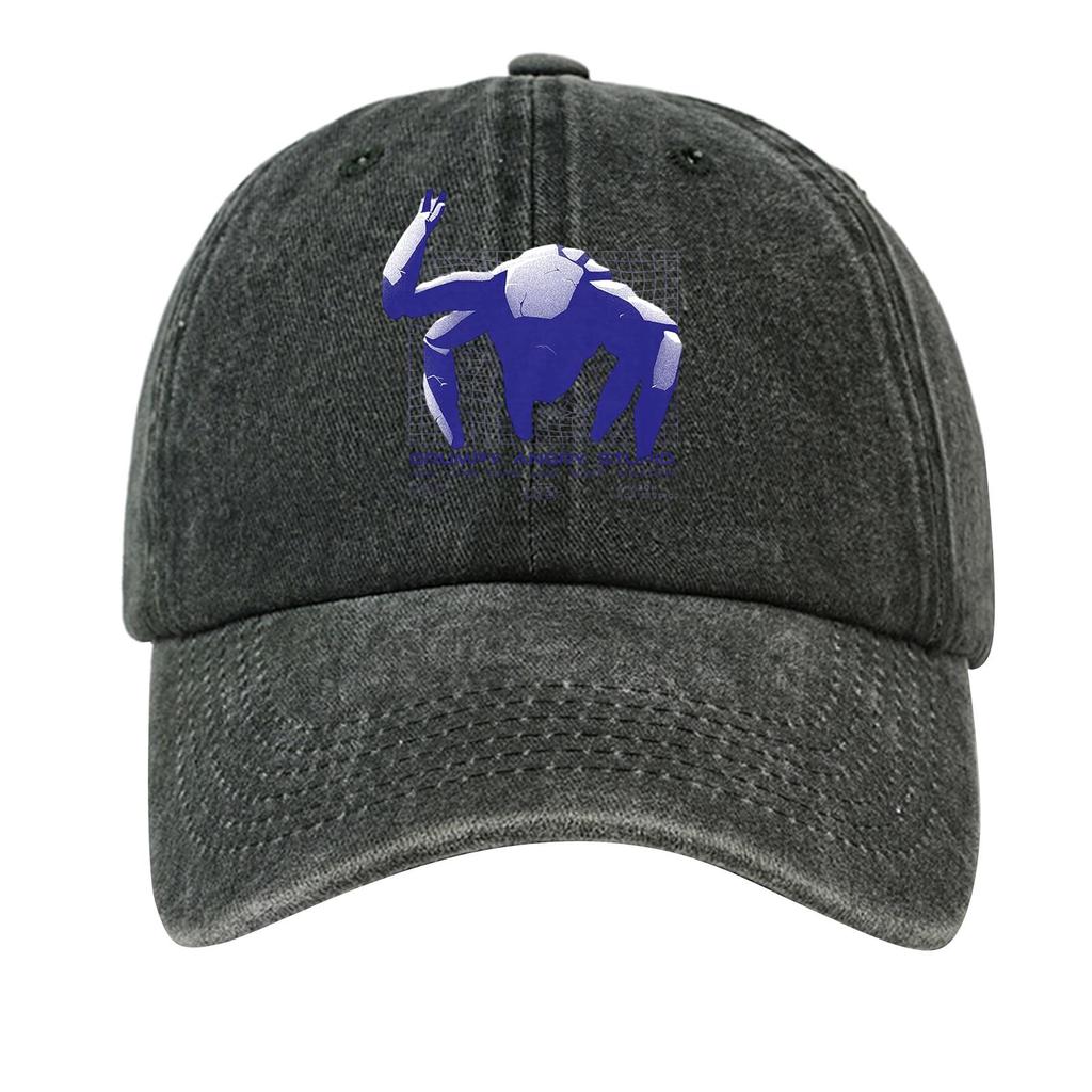 Washed Cotton Baseball Cap With Printed Distressed Soft Top Denim Hat For Men, European And American Retro Hat