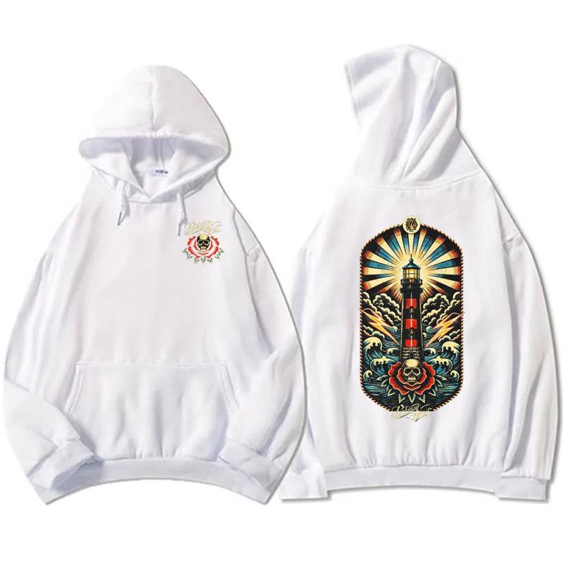 European Fit Skeleton Lighthouse Pullover Hoodie