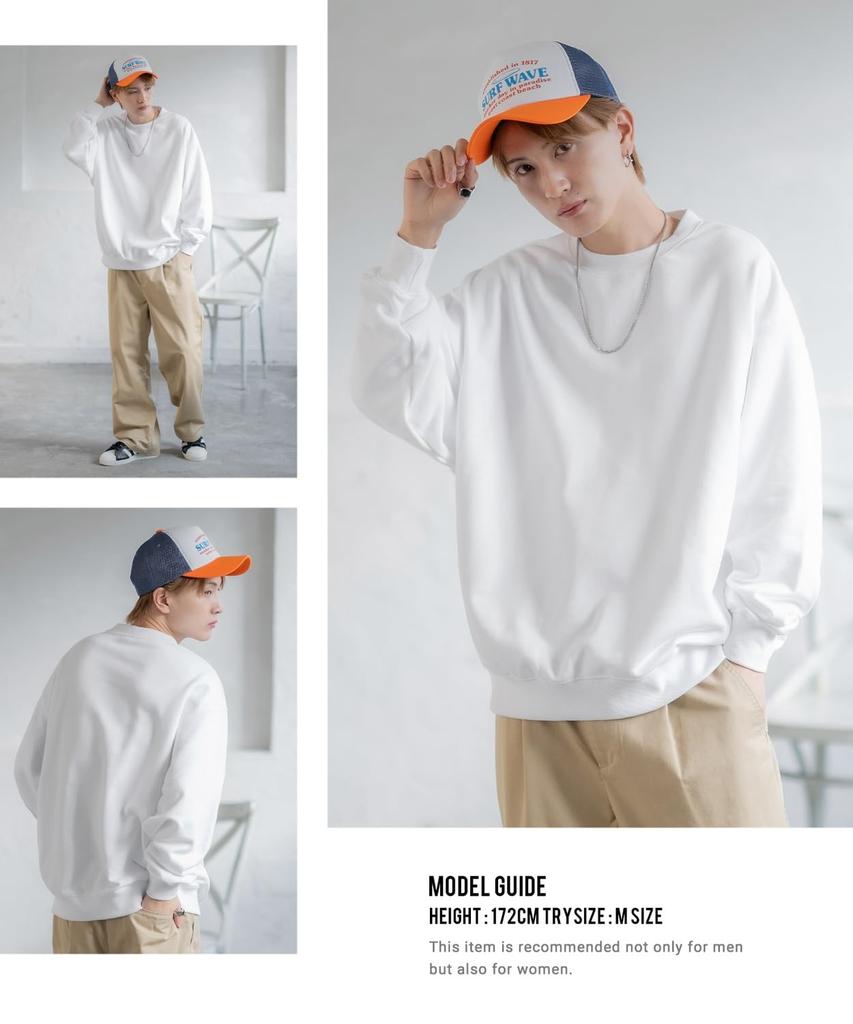 [IMPROVES] SIDE23-088 Plain Fleece Sweatshirt