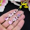 Pink Kunzite Gemstone Handmade 925 Sterling Silver Jewelry Earring 2.96" KG-433
