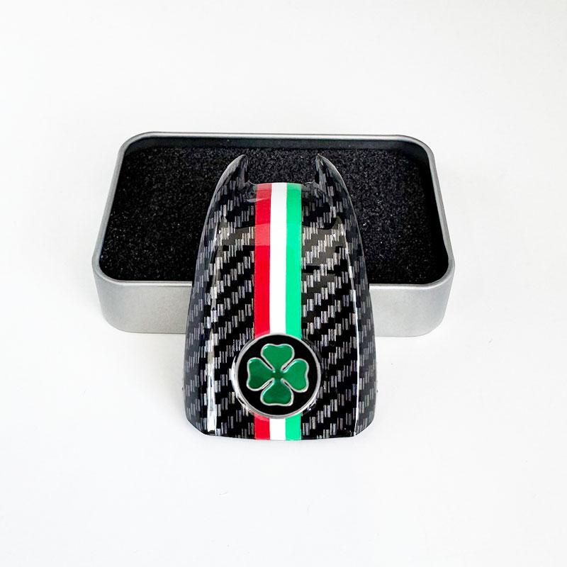 VDNQM1 Car Key Cover Replacement Key Case for Alfa Romeo Giulia Stelvio Tonale Carbon Fiber Style
