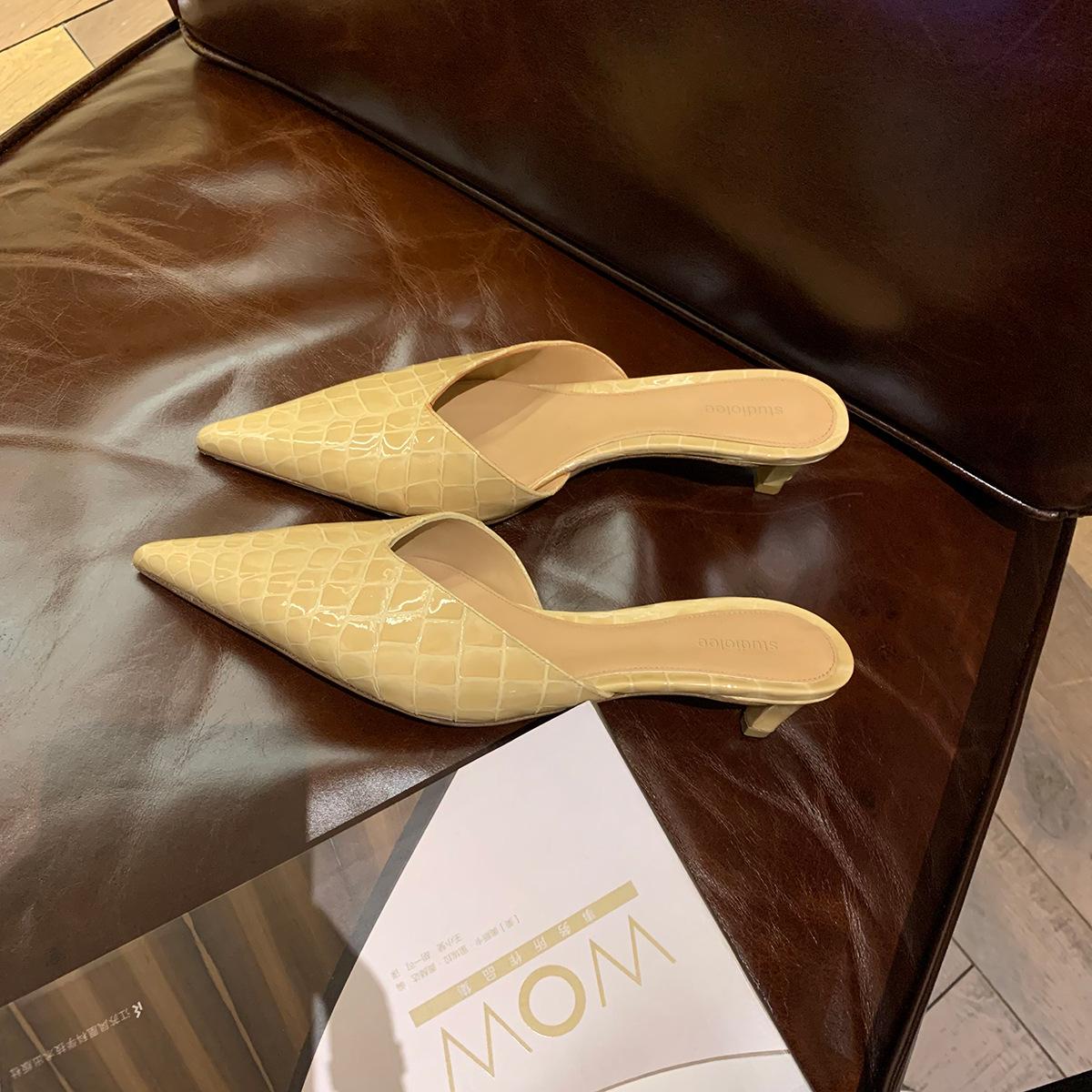 

Туфли французские остроносые на низком каблуке легкие туфли-шпильки модные полутапочки на высоком каблуке женские 40