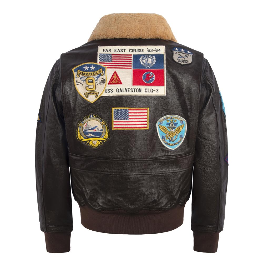 G1 Flight Jackets Quilted Men Leather Jacket Natural Fur Collar Top Layer Genuine Cow Leather Jacket Men s Coat Winter M коричневый