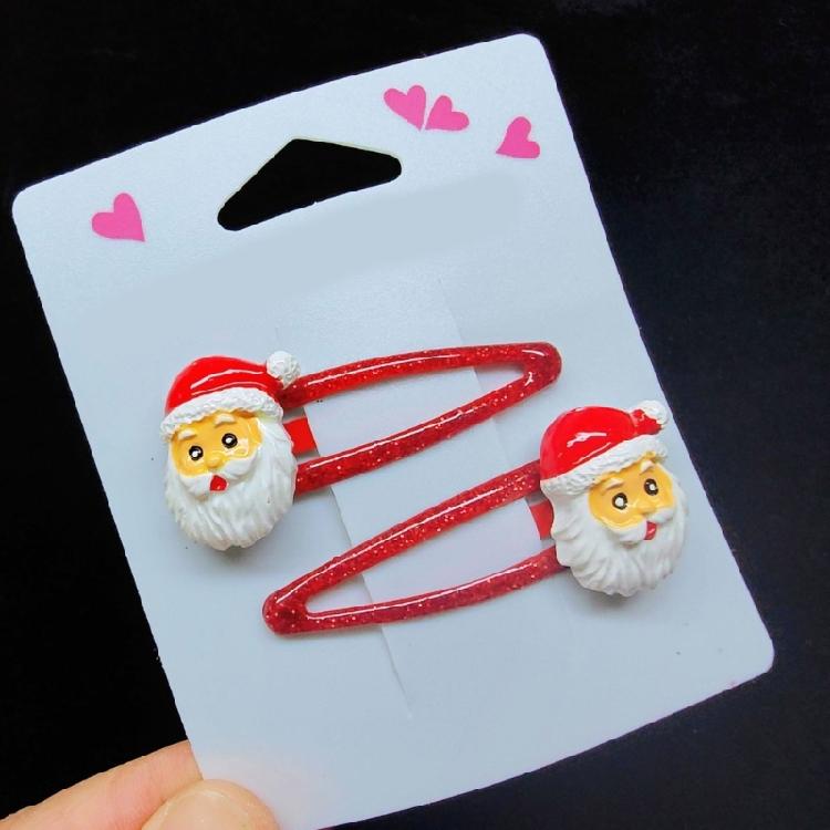 Beliebte Weihnachts-Haarspange Rutschfest Starker Clip Weihnachtsmotiv-Designs Für Frauen und Kinder Alltags-Haarschmuck 1 Paar