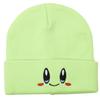 Hat Simple Knit With Big Eyed Smiling Face Embroidery Design For Outdoor Daily