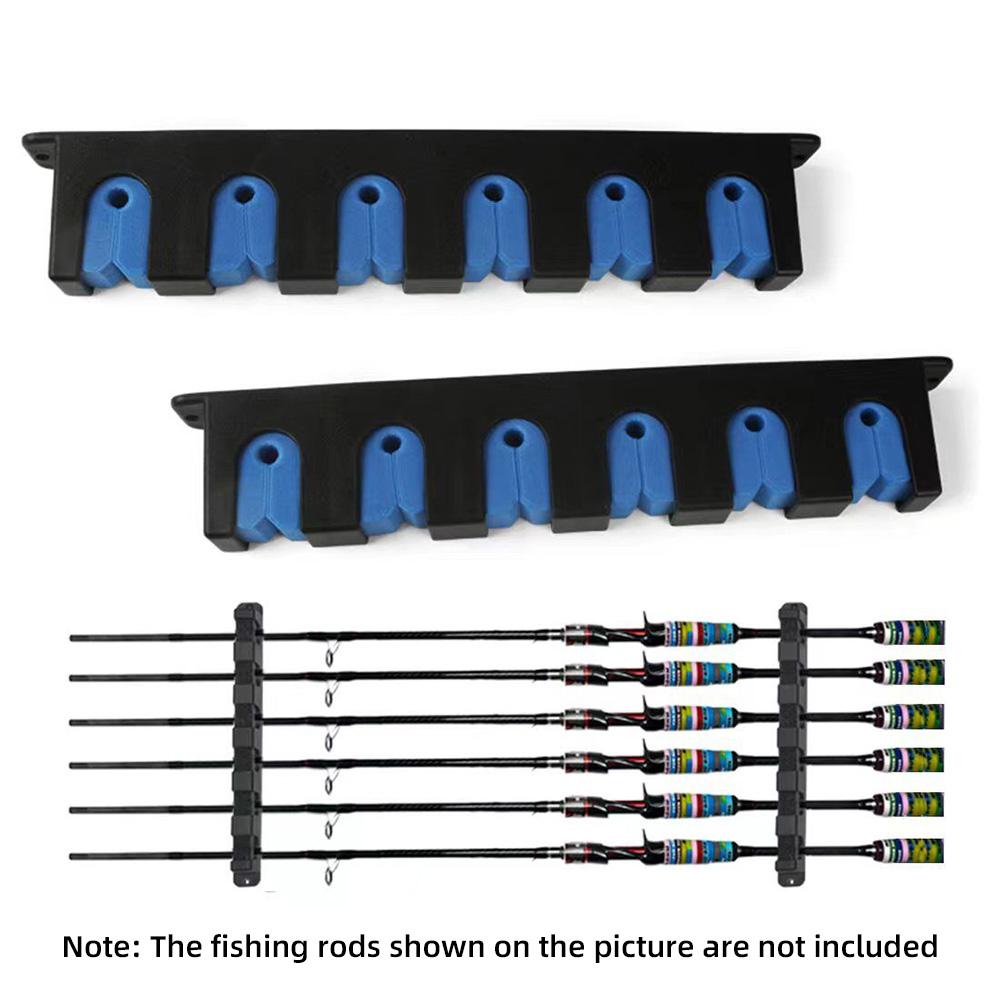 1 Pair Horizontal Fishing Rod Rack Wall-mounted Fishing Pole Holder for Garage and Boat