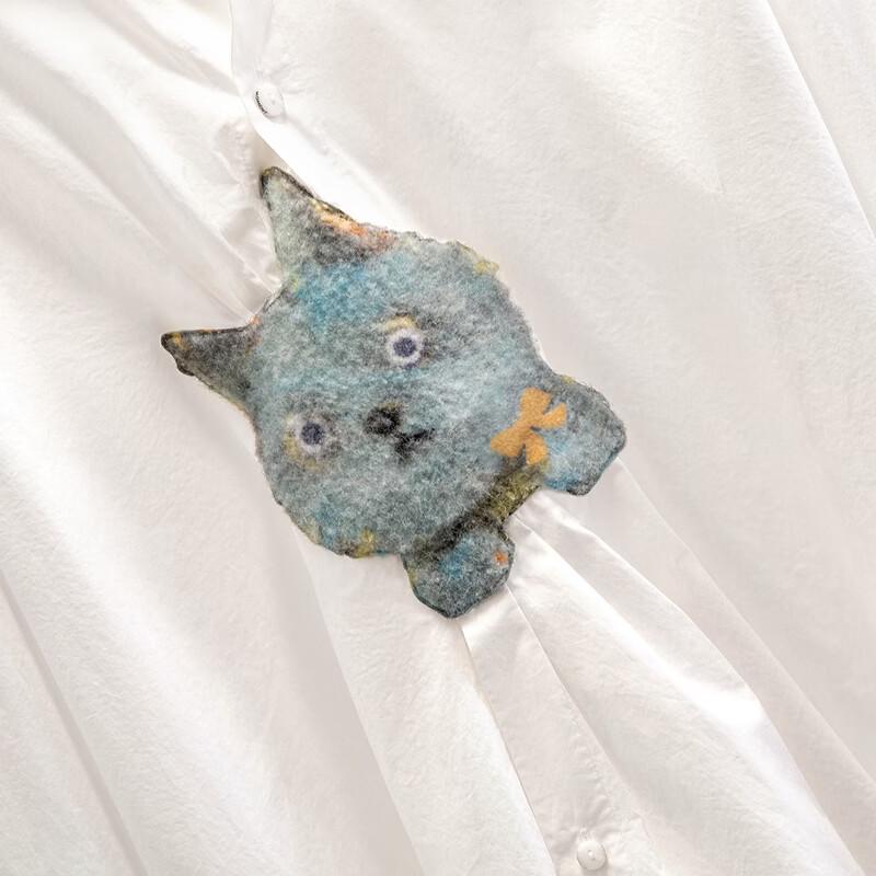 Damen Langarmshirt mit Cartoon-Print, locker