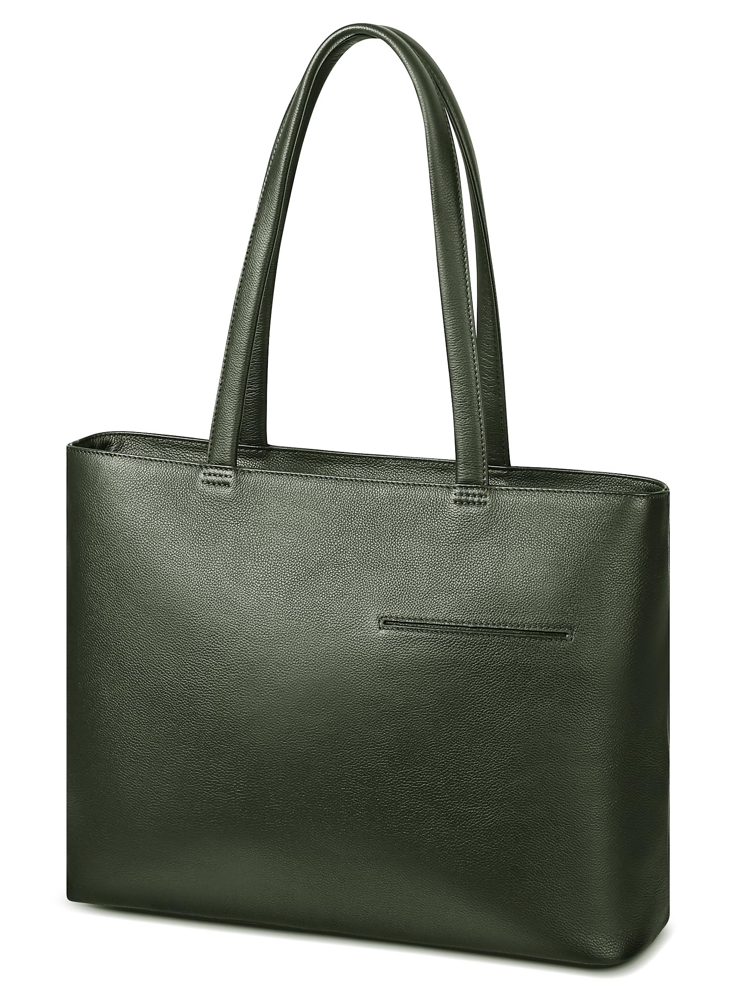 

Tote Bag Shrink Leather Large Capacity Smartphone Pocket Green [Mura] Men s