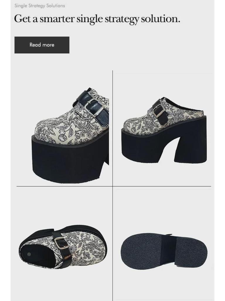 Women's Outdoor Platform Waterproof Slip-Ons - 11CM Heel, Large Size 2025 Summer Collection