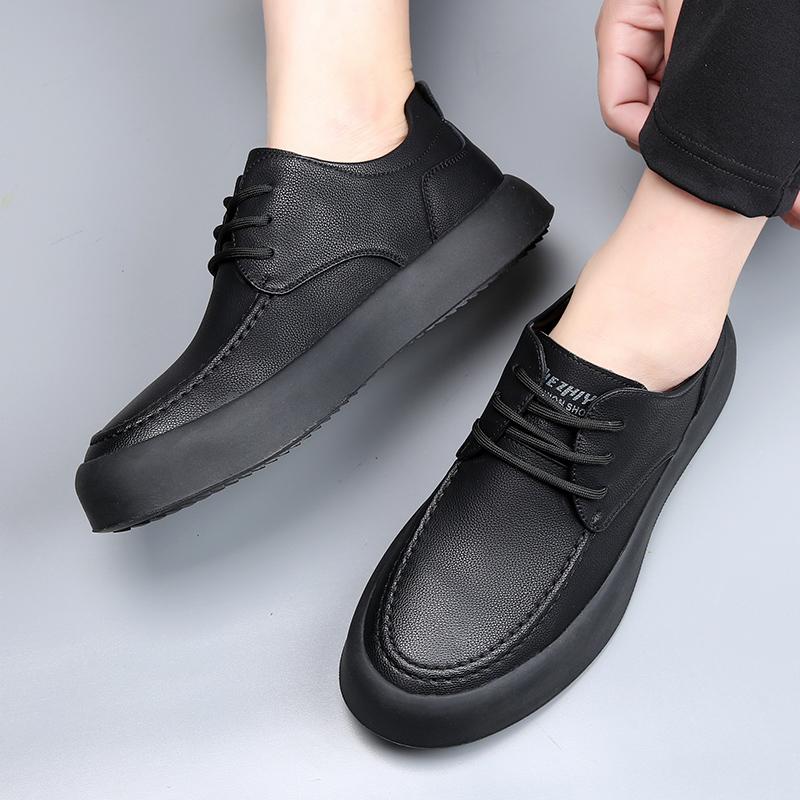 Fashion Lace-Up Men Casual Shoes Men's All-match Genuine Leather Sneakers Waterproof Vulcanized Shoes Men 2024 ComforthableWalking Shoes