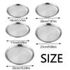 Portable Reusable Picnic Dinner Plate 14/17/20/23/26cm Round Shape Dining Tray Stainless Steel Stackable Dessert Plate Picnic