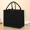 Black Canvas Tote Handbag Durable Large-Capacity 3D Design for Men and Women