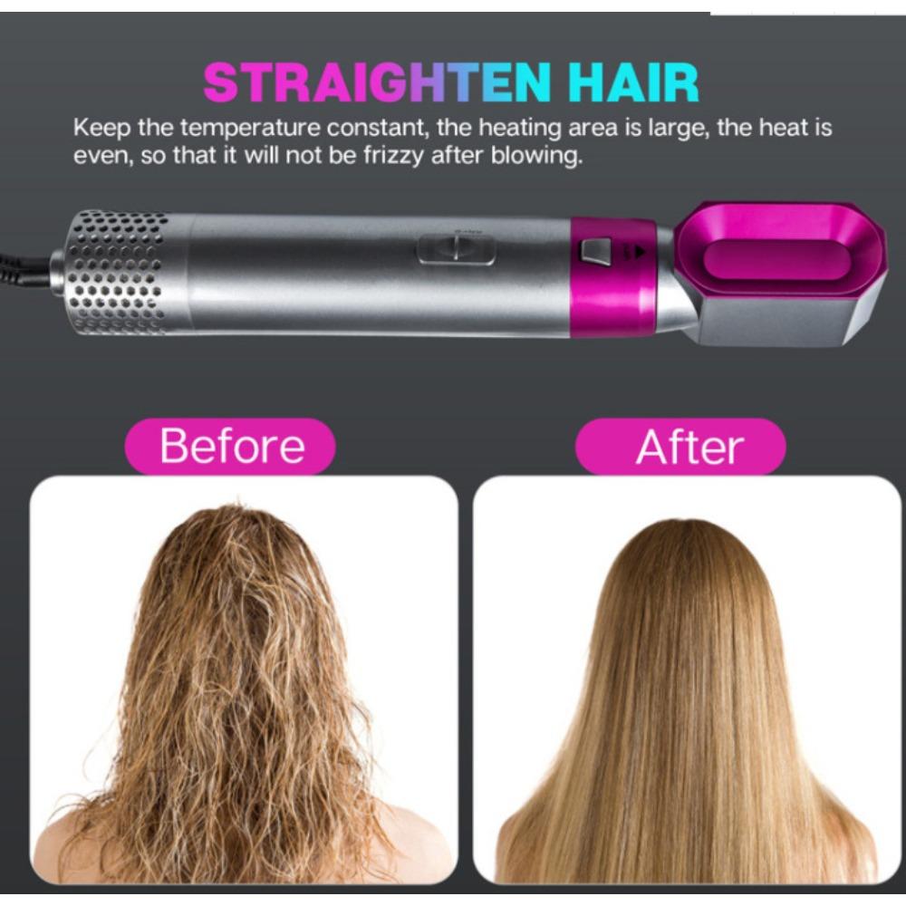 Five-In-One Hot Air Comb Automatic Curling Stick Curly Straight Dual-Purpose Hair Styling Comb Electric Hair Dryer
