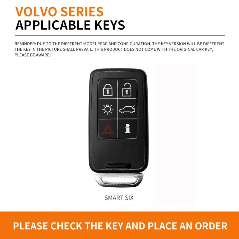 Tqmjd6 1Pc Full Buttons Cover Zinc Alloy Key Shell for Volvo XC40 XC60 XC90 S60 S90 V50 V70 V90 V60 V40 S80 EX30 Shockproof Auto Parts