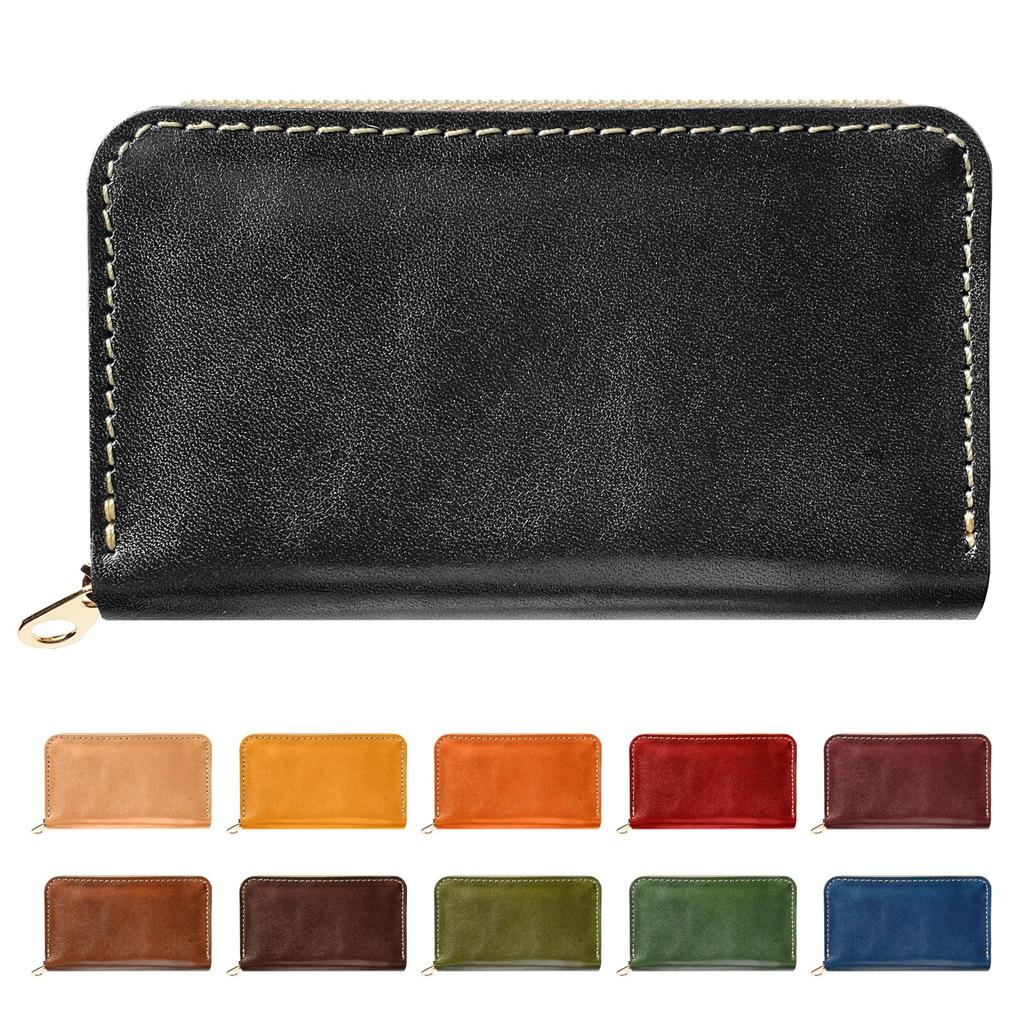 Tochigi Leather Coin Genuine Coin Slim Small and for Men and Black Case, Leather, Purse, Wallet, Compact, Women, [NB],