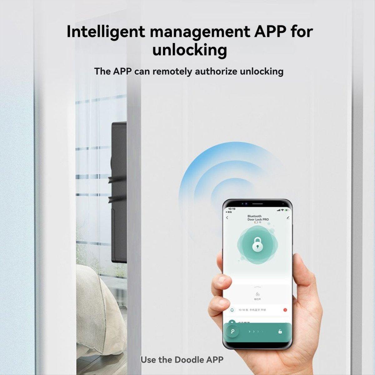 

Tuya Smart Invisibles Door Lock Bluetooth 13.56mhz IC Card Access Keyless Entry No-Drill Motorized for Wooden Doors China Mainland