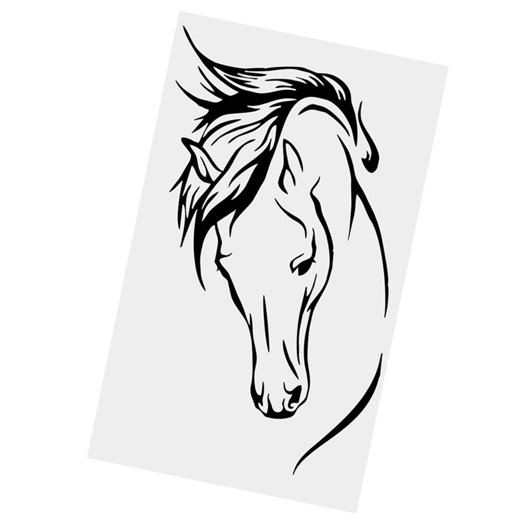 Schwarzer PVC Wandaufkleber Pferd Vinyl Kunst Aufkleber Heim Arbeitszimmer Dekoration Abnehmbar