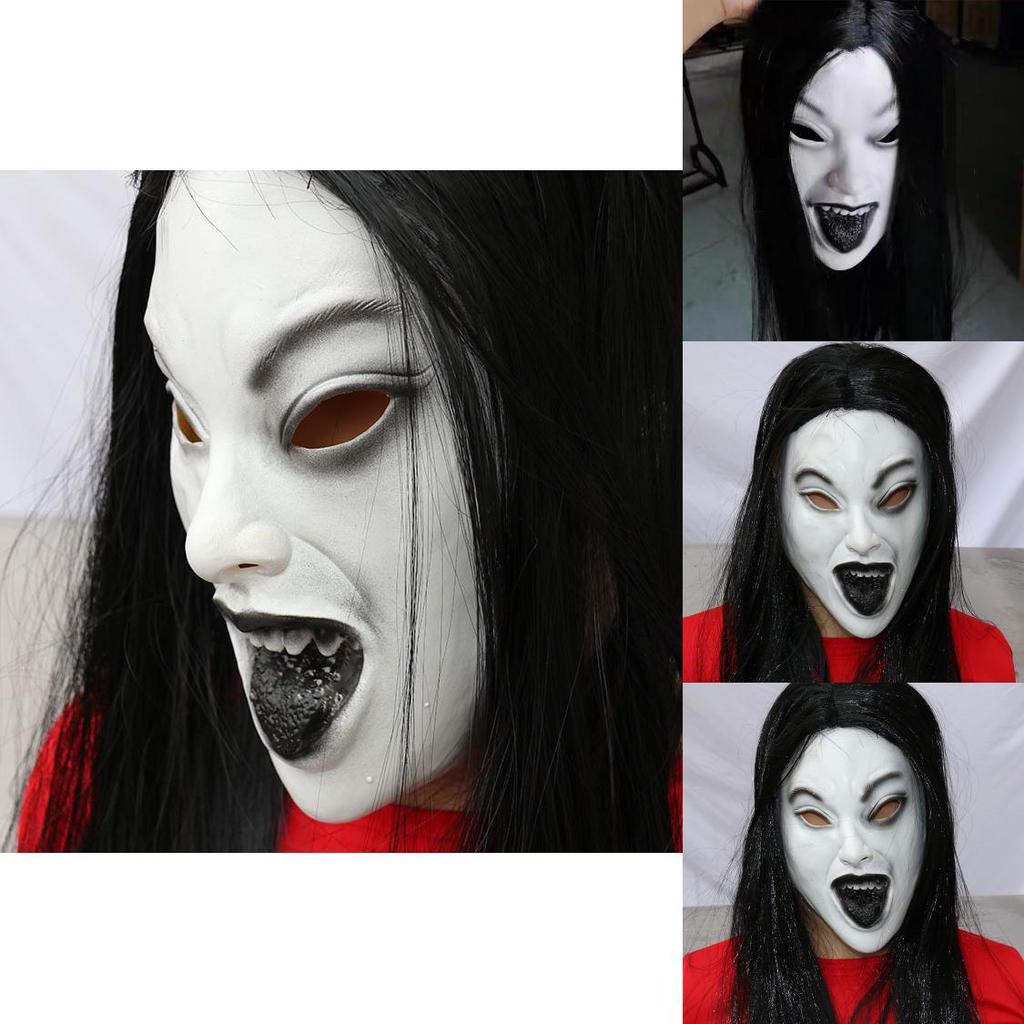 Female Ghost Mask Latex Costume Accessory For Horror Themed Events