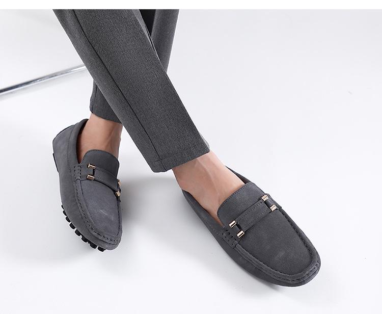 Men's K1006 Moccasins Loafers – Spring/Summer Suede Slip-On, Low-Top, Flat Bottom, Large Size Casual Driving Shoes.