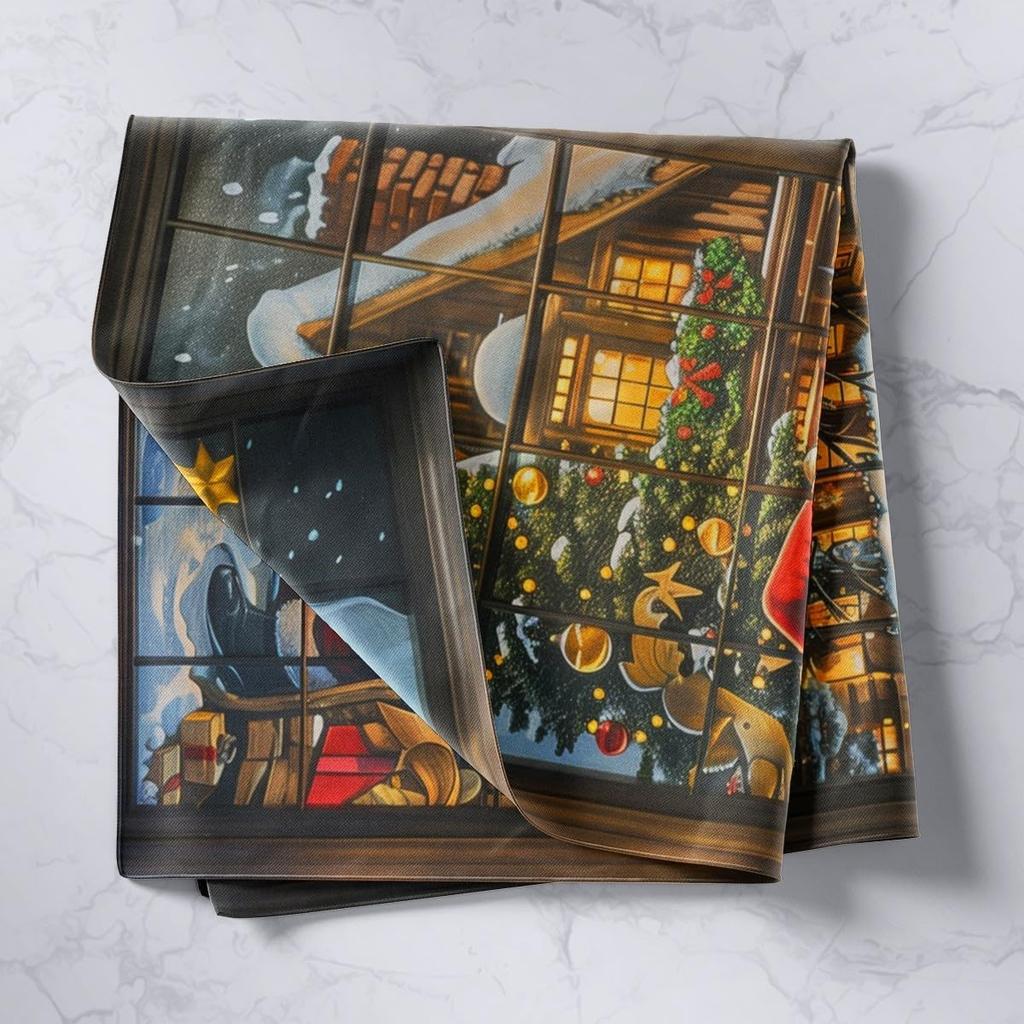 Vintage Merry Christmas Tapestry Santa Claus Tapestry Wall Hanging for Kids Boys Girls Christmas Deer Elk Wall Tapestry Xmas