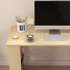 Eck-Computertisch, L-förmiger Schreibtisch mit 360 Grad drehbarem Bücherregal, 120L x 110B x 74,5H cm, Natur und Weiß