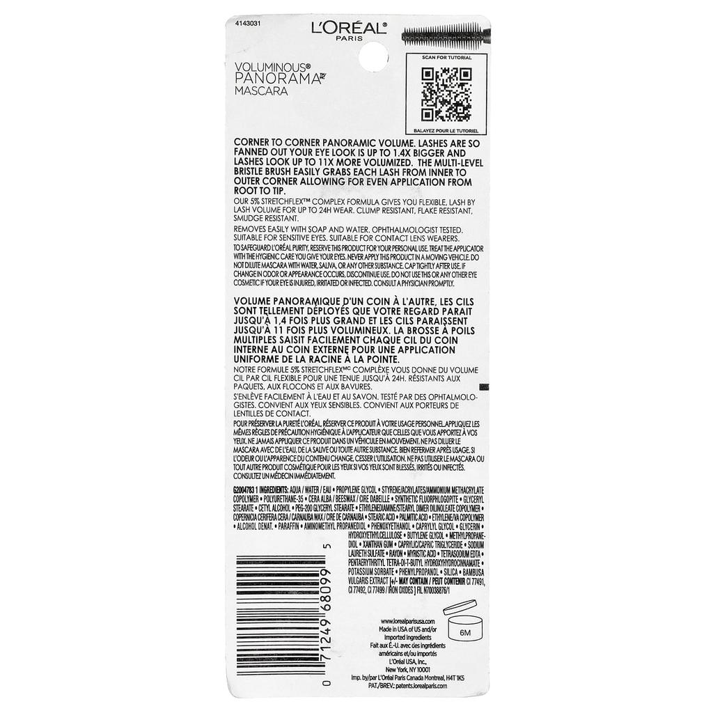L'Oréal, Voluminous® Parama™ Mascara, 702 Black Brown, 9.9 Ml (0.33 Fl Oz)