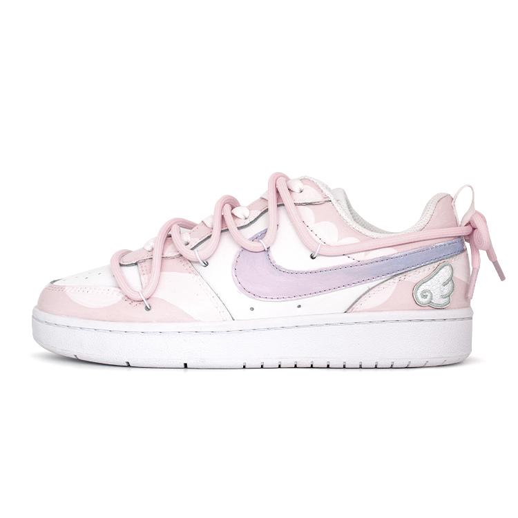 

Nike Court Borough Low 2 Low top Skateboard Shoes Women s Pink White BQ5448-100(Team41-) 35.5