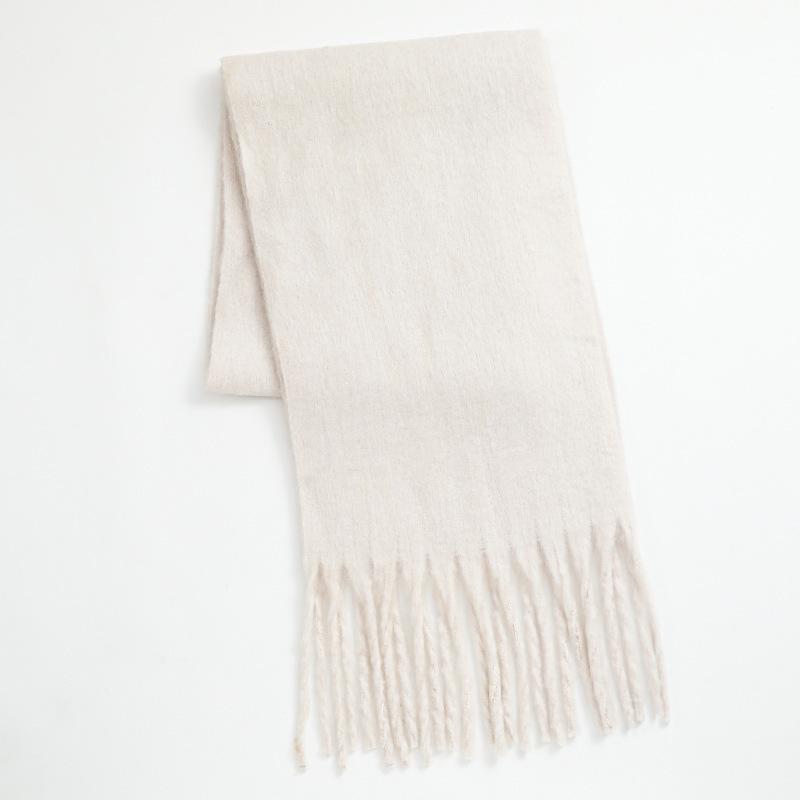 Imitation Cashmere Scarf Soft and Waxy Thickened Men's Thick Tassel Woolen Scarf Women's Winter Solid Color Autumn and Winter Scarf