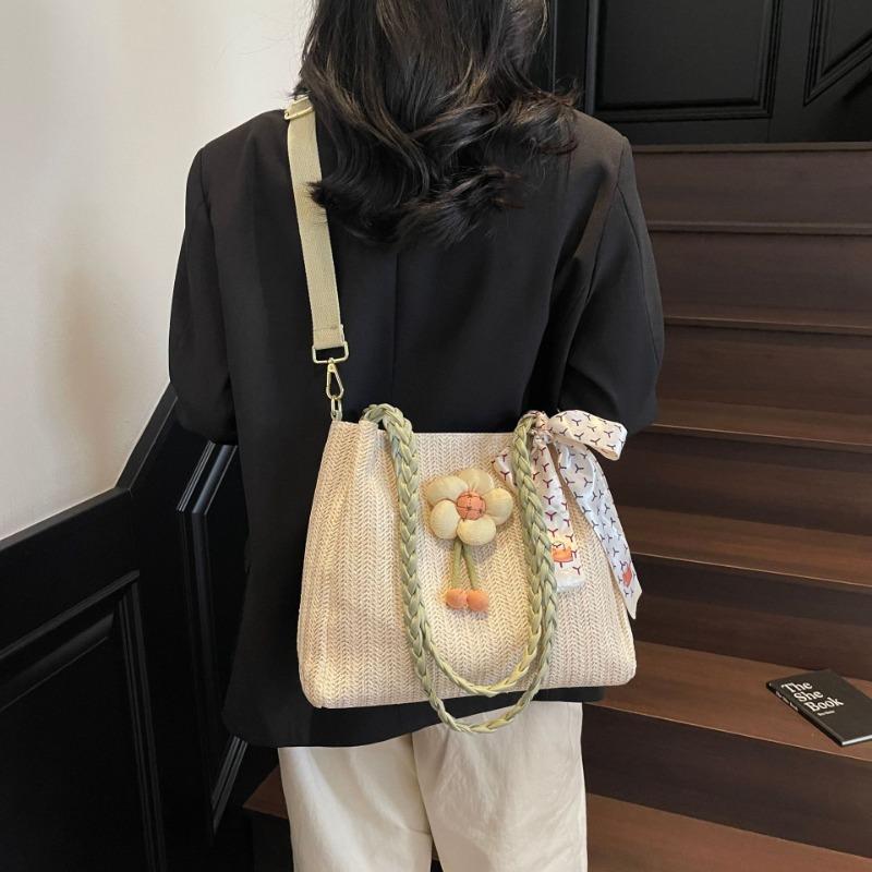 Tote bag women's large-capacity new summer crossbody woven straw bag seaside vacation wind beach bag