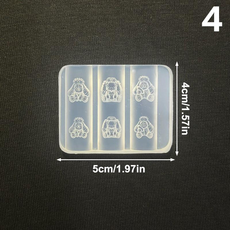 Bowknot Nail Mold in 3D Silicone; Transparent Templates for Flower Heart Lace Nail Art Designs