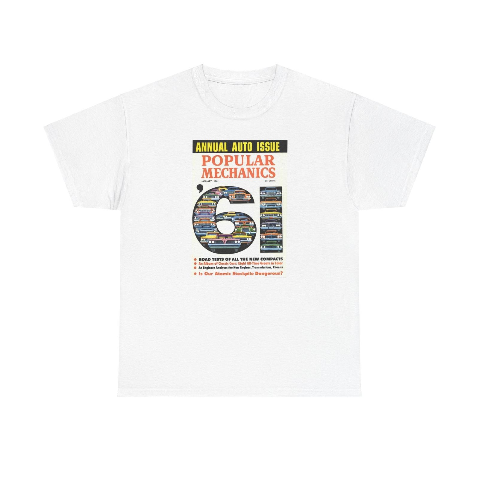 

Annual Auto Issue January 1961 Popular Mechanics Cover T-Shirt Mens Womens Tees Top 3XL