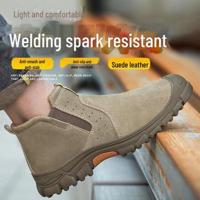 Spark-Resistant Welder Safety Shoes: Anti-Smash, Anti-Puncture, Anti-Slip, Wear-Resistant Footwear for Construction & Welding.