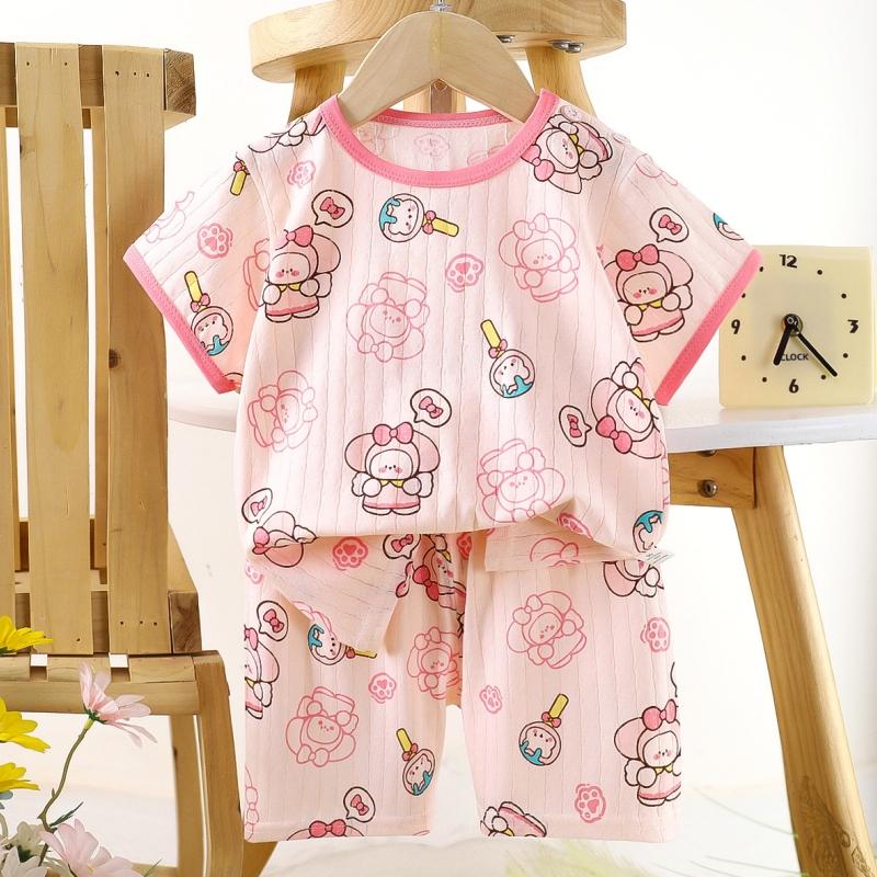 2pcs/set Cotton Children Sets Kids Clothes Boys Girls T-shirt Shorts  Summer Short Sleeve Baby Clothing Toddler