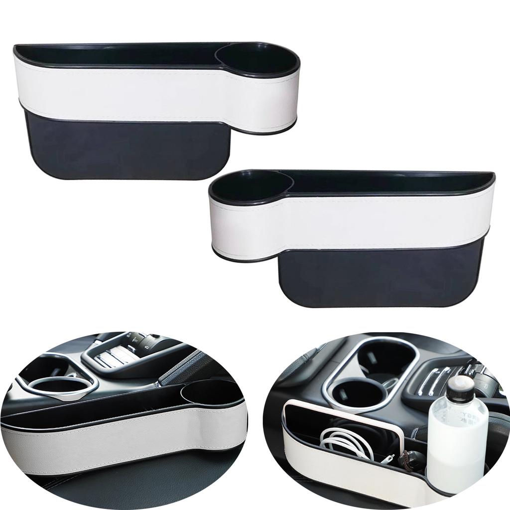 Universal Car Seat Gap Organizer Adjustable Leather Cup Holder Gap Bag Suitable for Cell Phones Sunglasses