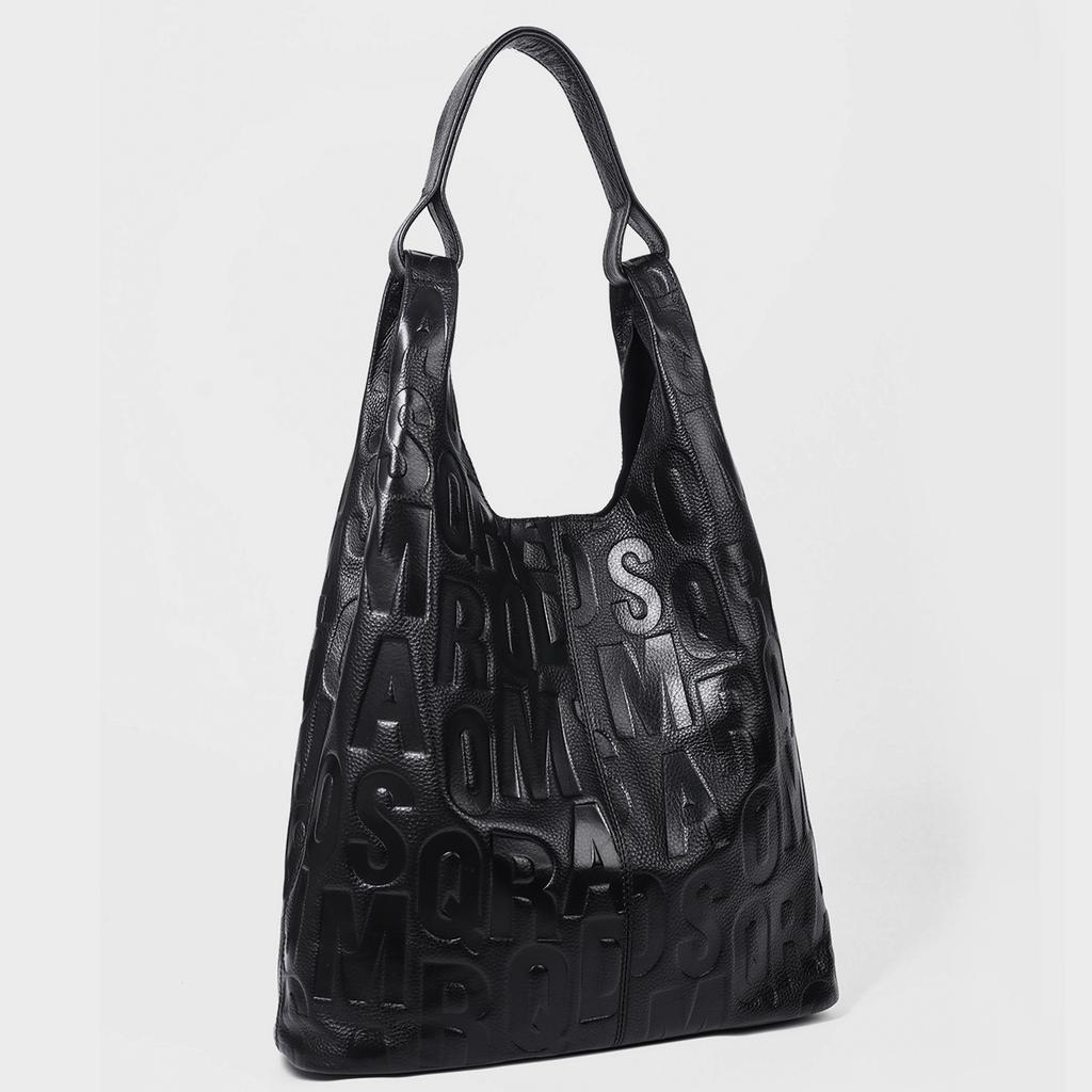 Genuine Leather Women's Bag Fashionable Cowhide Single-shoulder Crossbody Bag Women's Handbag Large Bag