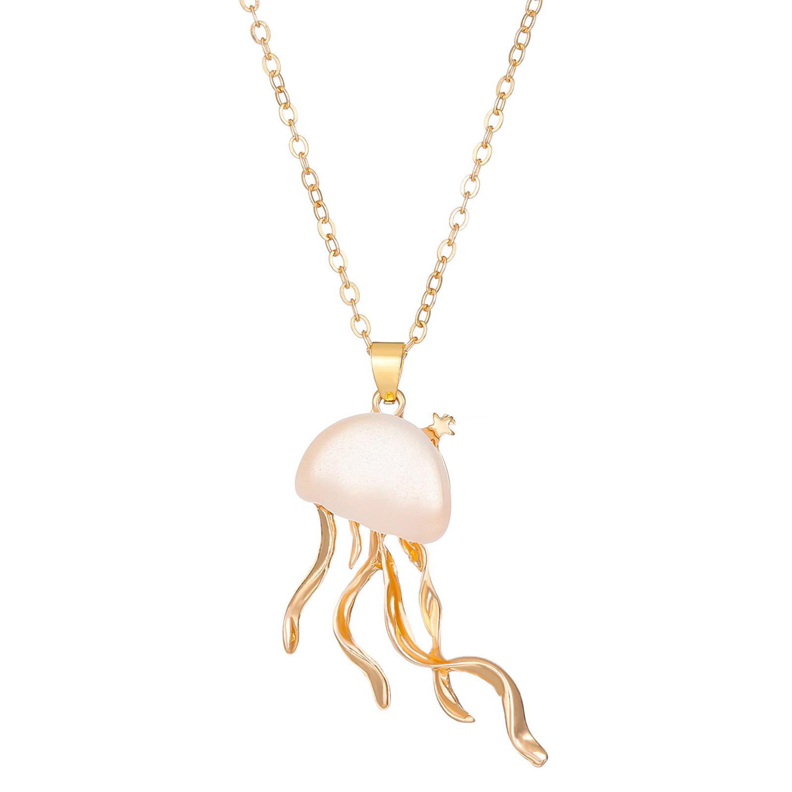 

Fashion Jellyfish Neckchain Matte Necklace Personality Female Jewelry Party Gift Chic Girls Neckwear Trend Collar Chain