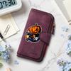 Halloween Pumpkin Pattern Long Wallet Fashion Casual Portable Multi Card Slot Purse for Daily Use