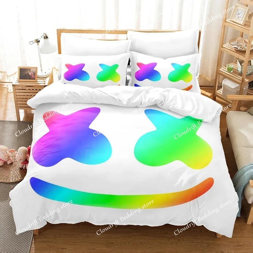 3D Print DJ Marshmello Bedding Set Single Twin Full Queen King Size Hip Hop Bed Set Aldult Kid Bedroom Duvetcover Sets
