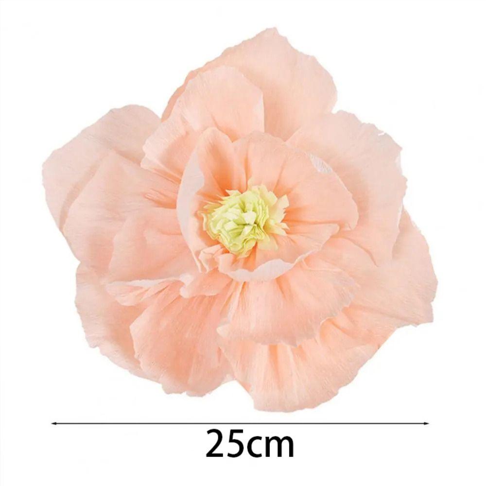 5pcs 25cm Crepe Paper Flower Festival Decor Multi Purpose Wrinkles Paper Flower Photography Props Light Weight