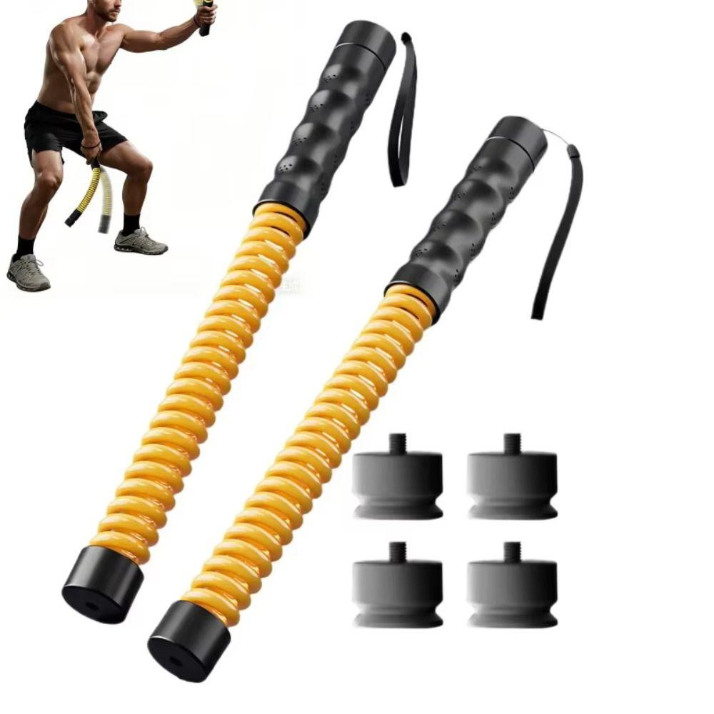 2 Pcs Non-Slip Handle Cordless Battle Rope Power Training Rod Full Body Workout