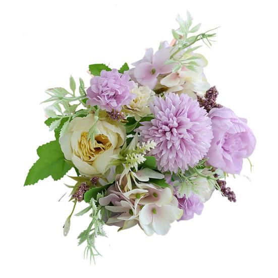 1/5/6Pcs Artificial Rose Bouquet 7 Fork Fake Silk Flower with Green Leaves Home Wedding Party Table Centerpiece Indoor Outdoor Faux Bloom Decoration