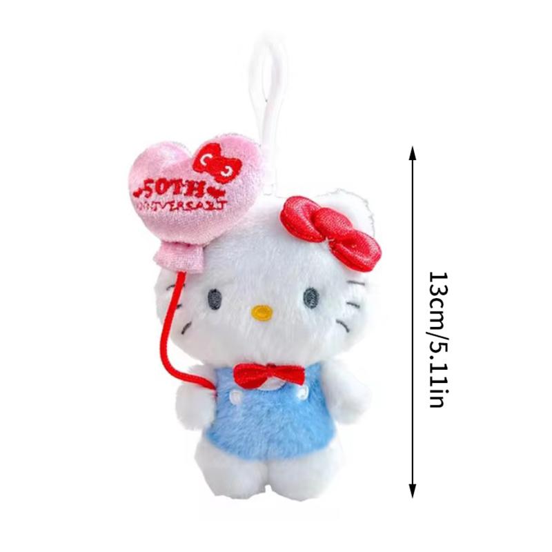 Sanrio Hello Kitty Plush 50Th Anniversary Limited Edition Cute Keychain Doll Toy Bags Pendant Decoration Gift